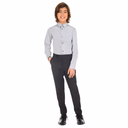 Calvin Klein Boys' Long Sleeve Sateen Dress Shirt  Button-down Style W