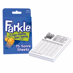 Playmonster Farkle Score Sheets, Dice score sheet, Black, White, Any gender, 8 yr(s), 75 pc(s)