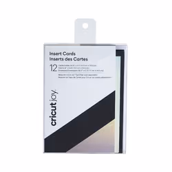 Cricut Joy Insert Cards, Black/Silver Matte Holographic, Black, Silver, Monochromatic, 107 mm, 139 mm, 12 sheets