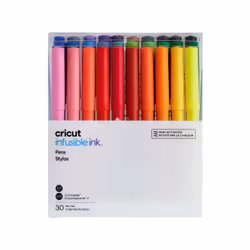 Cricut Infusible Ink, Fine, 30 colours, Black, Blue, Coral, Fuchsia, Green, Grey, Light Green, Lilac, Mint, Navy, Orange, Pur ...