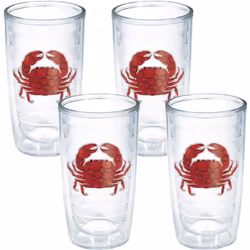 TERVIS Tumbler 16-Ounce ""Red Crab"" 4-Pack Clear - 1125451