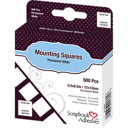 Scrapbook Adhesives Mounting Squares 500/Pkg-Permanent, White, .5"X.5"