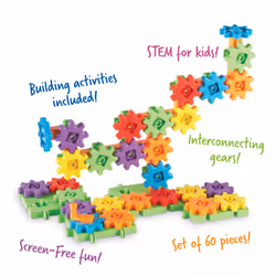 Learning Resources Gears! Gears! Gears! Starter Building Set  Puzzle  Early STEM Toys  Gears Toys for Kids  60 Pieces  Ages 3+