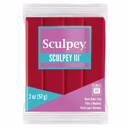 Sculpey III Polymer Oven-Bake Clay Red Non Toxic 2 oz. bar Great f