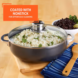 IMUSA USA CHI-00084 3.2Qt Nonstick Charcoal Caldero (Dutch Oven) with Glass Lid  3.2 Quart