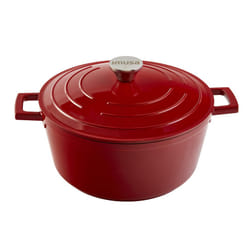 IMUSA USA  Red 5 Quart Cast Aluminum Dutch Oven With Stainless Steel Knob