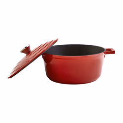 IMUSA USA  Red 5 Quart Cast Aluminum Dutch Oven With Stainless Steel Knob