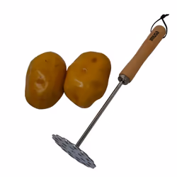 IMUSA Metal Potato Masher with Handle  Wood