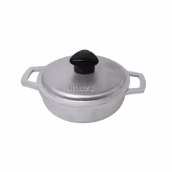 IMUSA USA 4 Piece 0.5Qt Traditional Colombian Mini Calderos (Dutch Oven) for Cooking and Serving Silver