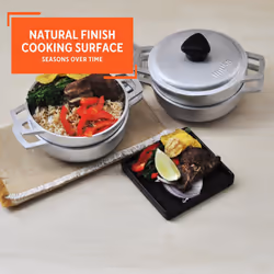 IMUSA USA 4 Piece 0.5Qt Traditional Colombian Mini Calderos (Dutch Oven) for Cooking and Serving  Silver