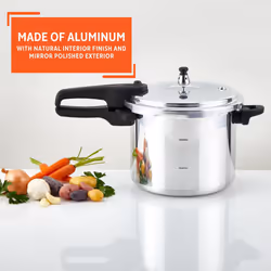IMUSA USA A417-80801W Stovetop Aluminum Pressure cooker 70-Quart,Silver