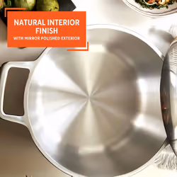 IMUSA USA 3.5 Quart Heavy Duty Cajun Cast Aluminum Dutch Oven with Lid  Silver  (IMU-89306)