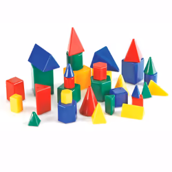 Learning Resources Mini GeoSolids Geometry for Kids Homeschool Colorful Plastic Geometric Shapes Teacher Accessories 32 ...