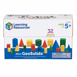 Learning Resources Mini GeoSolids  Geometry for Kids  Homeschool  Colorful Plastic Geometric Shapes  Teacher Accessories  32 Pieces  Ages 5+