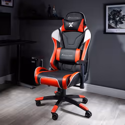 X Rocker Agility eSports, Padded seat, Padded backrest, Black, Red, Black, Red, Faux leather, Foam, Faux leather, Foam