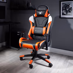 X Rocker Agility eSports, PC gaming chair, Upholstered padded seat, Upholstered padded backrest, Football, Universal, Black/O ...