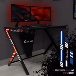 X Rocker Home / Ocelot Gaming Desk with Blue/Red Stickers
