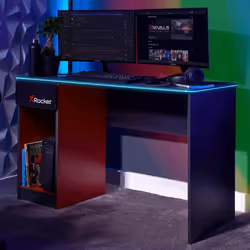 X Rocker Carbon-Tek, Straight, Rectangular shape, Wood, Wood, Gaming, Grey