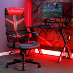 X Rocker 2023037 video game chair PC gaming chair Padded seat Black, Red