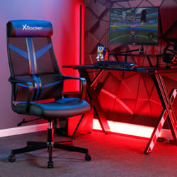 X Rocker 2023038 video game chair PC gaming chair Padded seat Black, Blue
