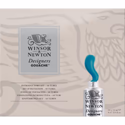Winsor & Newton Designers Gouache Introductory water based paint Black, Blue, Green, Red, White, Yellow 14 ml Tube 10 pc(s)