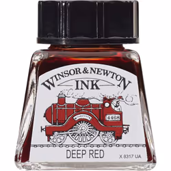 Winsor & Newton Deep Red Drawing Ink 14ml Bottle Acrylic