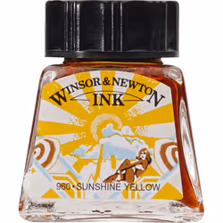 Winsor & Newton Drawing Ink 14ml Bottle Sunshine Yellow