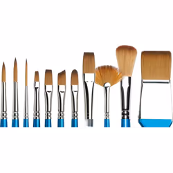 Winsor & Newton Cotman Short Handle Brushes, Set of 4 for Watercolour Paint, Wood, Transparent, 4-er Set