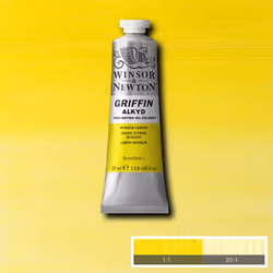 Winsor & Newton Griffin 37ml Alkyd Fast Drying Oil Colour Tube - Winsor Lemon