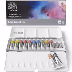 Winsor  Newton Professional Watercolor Paint Set  Lightweight Sketchers Box  12 x 5ml Tubes