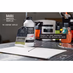 Liquitex BASICS Gesso Surface Prep Medium  473ml (16-oz) Bottle  White