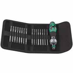 Wera 5051041001 Kraftform Kompakt 60 RA Ratcheting Screwdriver Set 17Piece