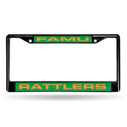 Rico Industries NCAA Florida A&M Rattlers Black Black Laser Cut Chrome Frame 12 x 6 12 x 6 Black Laser Cut Chrome Frame - Car/Truck/SUV Automobile Acc