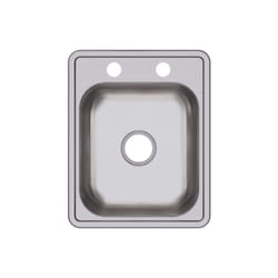 Elkay Dayton D117212 Single Bowl Top Mount Bar Sink  17 x 21  Stainless Steel