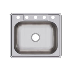 Elkay D125225 22 Gauge Stainless Steel Single Bowl Top Mount Kitchen Sink  25 x 22 x 6.5625""""