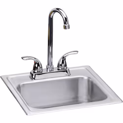 Elkay DSEP1515C Dayton Single Bowl Drop-in Stainless Steel Bar Sink + Faucet Kit