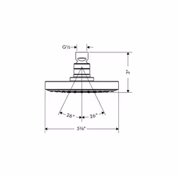 hansgrohe Raindance S 5-inch Showerhead Easy Install Modern 1-Spray RainAir Air Infusion with Airpower with QuickClean in Chrome  27486001