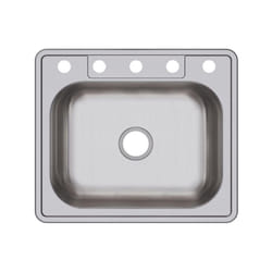 Elkay D125215 22 Gauge Stainless Steel Single Bowl Top Mount Kitchen Sink  25 x 21.25 x 6.5""""