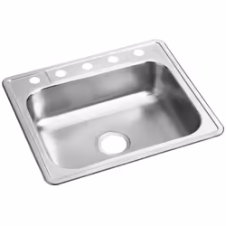 Elkay D125215 22 Gauge Stainless Steel Single Bowl Top Mount Kitchen Sink  25 x 21.25 x 6.5""""