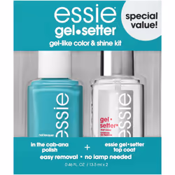 essie Gel Setter Nail Polish Kit  Aqua Blue Nail Polish + Top Coat  In-The-Cabana  0.46 oz each