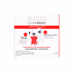 Essie Gel Couture Longwear Nail Polish + Top Coat Kit  Scarlet Red Nail Polish  Rock The Runway + Top Coat  Gifts For Women And Men  0.46Oz Each