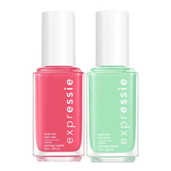 essie expressie quick-dry nail polish  vegan formula  pink  green  pink and green  8-free vegan  1 kit