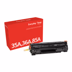 Everyday ™ Black Toner by compatible with HP 35A 36A 85A (CB435A/ CB436A/ CE285A), Standard capacity, 2000 pages, Black, 1 pc ...