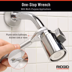 RIDGID 27023 Model 2002 One Stop 2-in-1 Wrench for Angle Stops  Straight Stops  and Compression Couplings