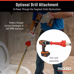 Ridgid 56658 K-6P Toilet Auger  No Size  No Color