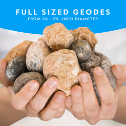 - Break Open 15 Premium Geodes â Includes Goggles, Detailed Learning Guide & 3 Display Stands - Great Stem Science Gift for Mineralogy & Geology