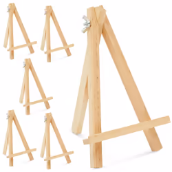 Juvale 6-Pack Wooden Easel  Mini Easel Stands and Place Card Holders for Table Top Artwork Display  Invitations  Photos  Part ...