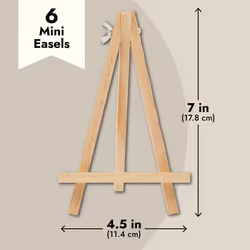 Juvale 6-Pack Wooden Easel  Mini Easel Stands and Place Card Holders for Table Top Artwork Display  Invitations  Photos  Party Favors  DIY Arts and Cr