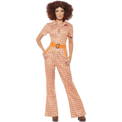 Smiffys womens Authentic 70s Chic Costume Orange M - US Size 10-12