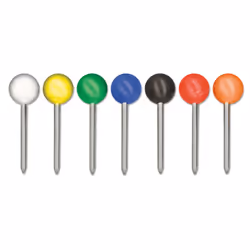 ADVANTUS Medium Head Map Tacks 3/8-Inch Shank 3/16-Inch Head Box of 100 Assorted Colors MTA